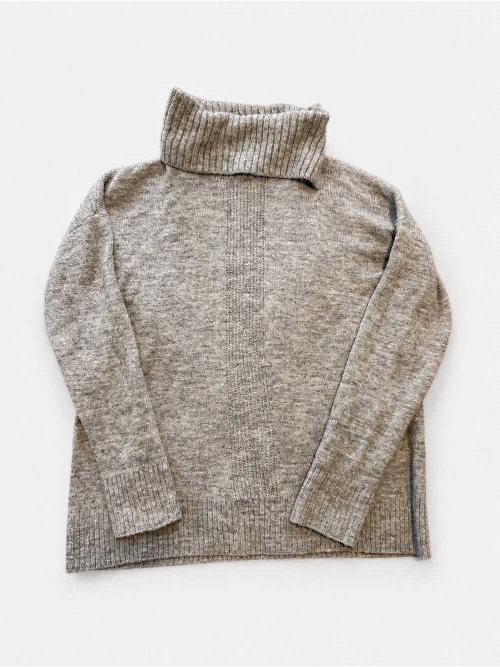 Banana Republic Light Gray Ribbed Turtleneck Sweater